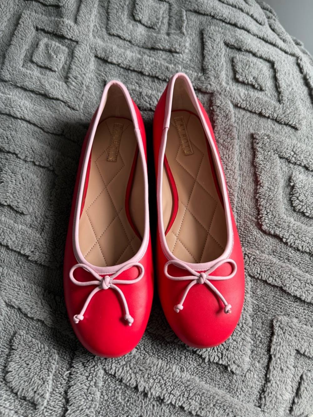 Talbots Red Ballet Flats with Pink Trim